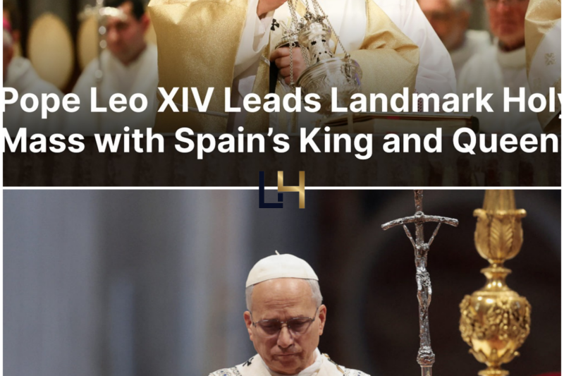 Pope Leo XIV Joins Spain’s King Felipe VI, Queen Letizia and PM Sánchez at Sagrada Família